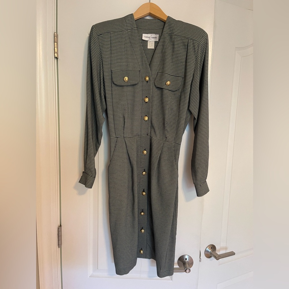 Vintage Casual Corner Plaid Dress